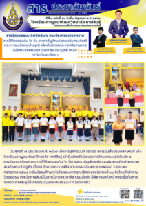 โรงเรียนกาญจนาภิเษกวิทยาลัย กาฬสินธุ์ ขอแสดงความยินดีเด็กชายสุภัทรนันท์ ชราโรจ นักเรียนชั้นมัธยมศึกษาปีที่ ๑/๑ โรงเรียนกาญจนาภิเษกวิทยาลัย กาฬสินธุ์กับรางวัลรองชนะเลิศอันดับ ๒ การประกวดเรียงความ ภายใต้กิจกรรมเดิน วิ่ง ปั่น ธงตราสัญลักษณ์งานเฉลิมพระเกียรติพระบาทสมเด็จพระเจ้าอยู่หัว…